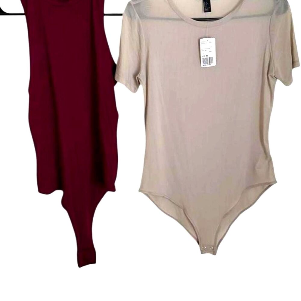 Women's Bodysuit Bundle Gray and Maroon Size L